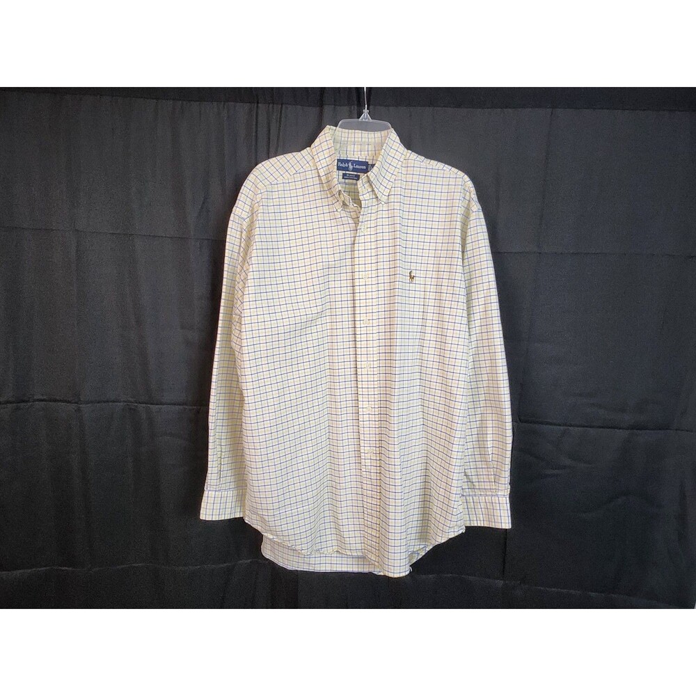 Ralph Lauren Blake Button Down Collar 100% Cotton Plaid Longsleeve Men's Shirt
